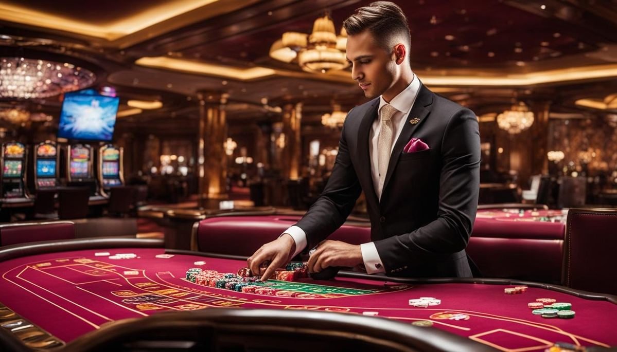 topan33 login live-dealer studio with professional setup, multiple cameras, and dealers in action